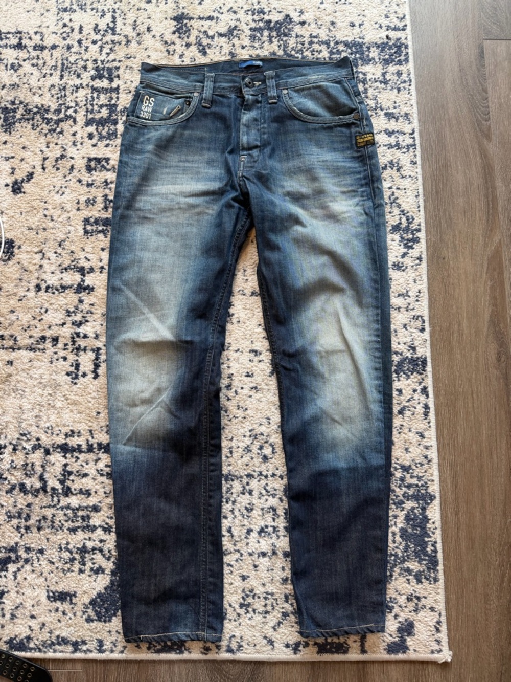G-Star Slim Straight Faded Blue Jeans